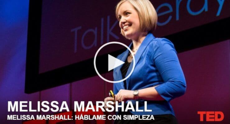 Una fotografía de Melissa Marshall, en la conferencia TED 2012 sobre la comunicación de asuntos complejos al público en general, muy en sintonía con el binomio comunicación y liderazgo.